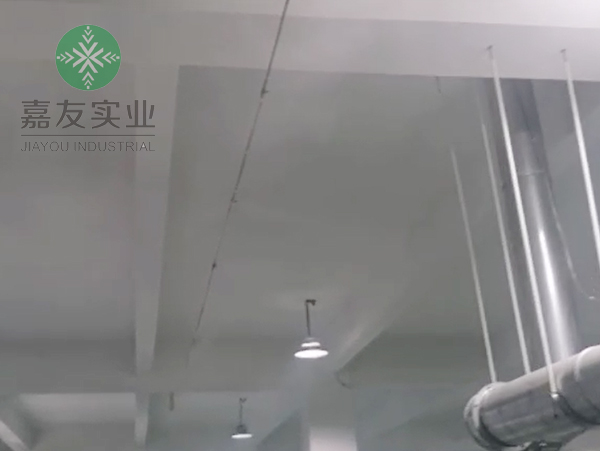 杭州嘉友為聚優(yōu)非織造材料紡織車間安裝霧化加濕系統(tǒng)