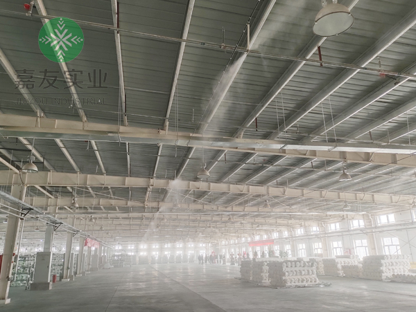 杭州嘉友制定落實(shí)新疆中泰昌達(dá)紡織車(chē)間高壓微霧加濕方案